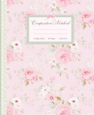 Composition Notebook College Rule: Coquette Journal with Vintage Floral Aesthetic - Pretty Pink Notebook for Girly Girls, Teens & Women