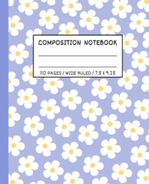 Cute Composition Notebook Wide Ruled: Aesthetic Notebook | Purple Composition Notebooks Wide Rule For Teen Girls | School Supplies