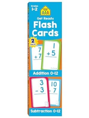 School Zone - Get Ready Flash Cards Addition & Subtraction 2 Pack - Ages 6 to 7, 1st Grade, 2nd Grade, Addition, Subtraction, Early Math, Problem-Solving, and More