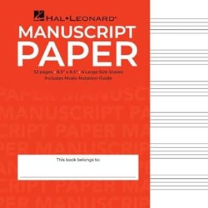 Wide Staff Manuscript Paper (Red Cover)