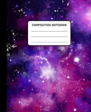 Composition Notebook Pink Starry Galaxy: Wide Ruled Paper Notebook Journal. Wide Lined Workbook for Girls, Boys, Kids, Teens and Students. ( 7.5 x 9.25, 110 Pages )