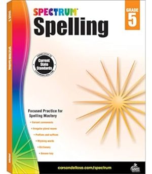 Spectrum 5th Grade Spelling Workbooks, Ages 10 to 11, Spelling Grade 5 Workbooks Covering Vowels, Blends & Digraphs, Practice Building Spelling Skills, Vocabulary, and Dictionary Skills