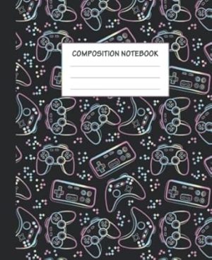Composition Notebook: Cool Game Notebook Journal with Joysticks| Blank Wide Lined Ruled Paper for Kids, Teen, Students and Adults ( 100 pages, 7.5 x 9.25 in )