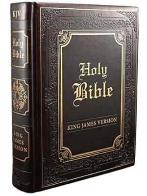 KJV Holy Bible, Classically Illustrated Heirloom Family Bible, Faux Leather Hardcover - Ribbon Markers, King James Version, Dark Brown/Gold (KJV Family Editions)