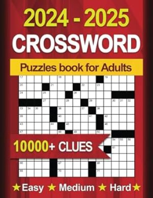 Crossword Puzzles Book For Adults: Over 10000+ Verified qlues: (Easy, Medium & Hard)