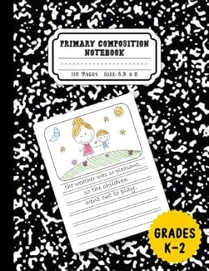 Primary Composition Notebook k-2: Black Marble, Grades K-2, Writing Journal (Draw & Write Exercise Books)