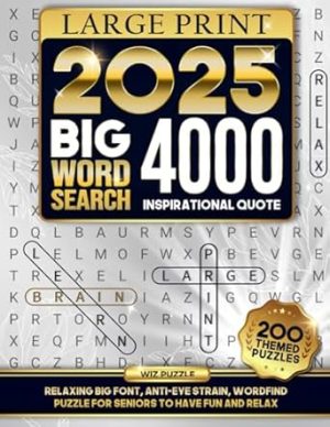 BIG 4000 Large Print Word Search Books for Adults: (200 Themed Puzzles) Relaxing Big Font, Anti-Eye Strain, WordFind Puzzle for Seniors to Have Fun and Relax