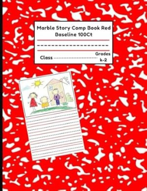 Marble story comp book red baseline 100ct: Half Page Ruled Primary Journal | Grade K-2 | 100 Sheets| 8.5 x 11 Inches