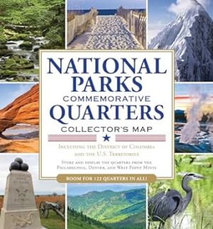 National Parks Commemorative Quarters Collector's Map 2010-2021 (includes both mints, plus the rare West Point quarter release!)