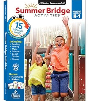 Summer Bridge Activities Kindergarten to 1st Grade Workbooks, Math, Reading Comprehension, Writing, Science, Fitness, Social Studies Summer Learning, 1st Grade Workbooks All Subjects With Flash Cards