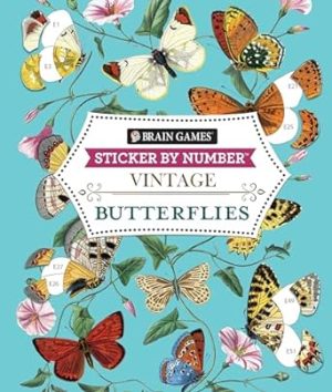 Brain Games - Sticker by Number - Vintage: Butterflies