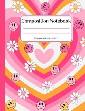 pink preppy composition notebook: Unlock Your Potential in Style - Write, Draw, and Flourish | pretty journal Wide Rule For Teen Girls