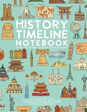 History Timeline Notebook: A Book of Centuries to Record Historical Studies by schoolnest (Turquoise Doodle Series)