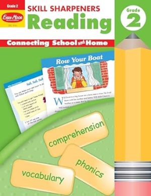 Evan-Moor Skill Sharpeners Reading Workbook, Grade 2, Vocabulary, Comprehension, Phonics, Word Family, Rhyming, Synonyms, Antonyms, Word Searches, Crossword Puzzles, Alphabetical Order, Homeschool