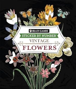 Brain Games - Sticker by Number - Vintage: Flowers (28 Images to Sticker)