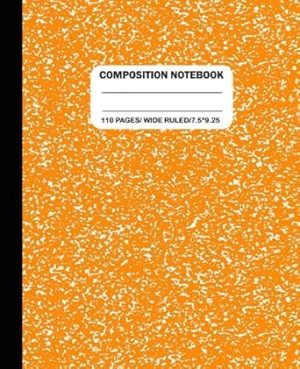 Orange Composition Notebook Wide Ruled: Orange Marble Composition Notebook Wide Ruled for Kids, Teens, Office & School Supplies| 110 Pages