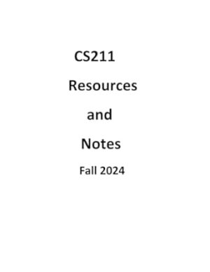 CS211 Resources and Notes: Fall 2024