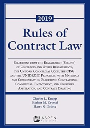 Rules of Contract Law 2019 Edition (Supplements)