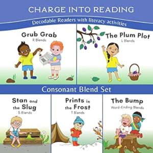 Charge into Reading Decodable Books (Stage 2): 5 Consonant Blends Decodable Readers to Help Kindergarten and First Grade Beginning Readers Learn to Read (One Blend Type Per Book)