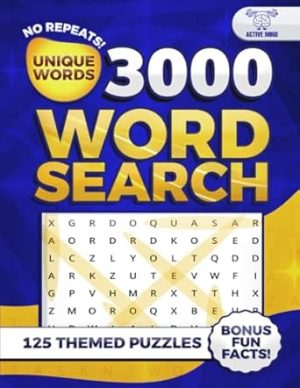 3000 Word Find (125 Themed Puzzles with Fun Facts): Word Find Puzzle Book for Adults, Teens & Seniors – Puzzles for Relaxation and Stress Relief