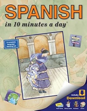 SPANISH in 10 minutes a day: Language course for beginning and advanced study. Includes Workbook, Flash Cards, Sticky Labels, Menu Guide, Software, ... Grammar. Bilingual Books, Inc. (Publisher)