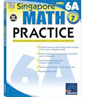 Singapore Math Level 6A 7th Grade Math Workbooks, Singapore Math Grade 7, Fractions, Ratios, and Algebra Workbook, 7th Grade Math Classroom or Homeschool Curriculum