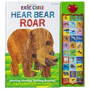 World of Eric Carle, Hear Bear Roar 30-Button Animal Sound Book - Great for First Words - PI Kids