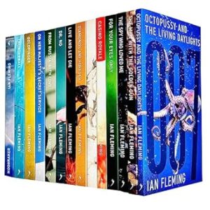 Vintage 007 James Bond Collection 14 Books Set By Ian Fleming (Casino Royal, Live And Let Die, Moon Raker, Diamonds Are Forever, From Russia With Love, Dr No, Gold Finger, For Your Eyes Only & More)